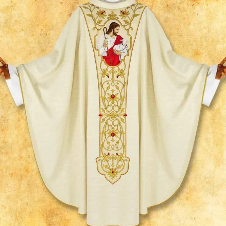 Articles Religieux JP chasuble avec ceinture brodée^ Pâques | Pâques