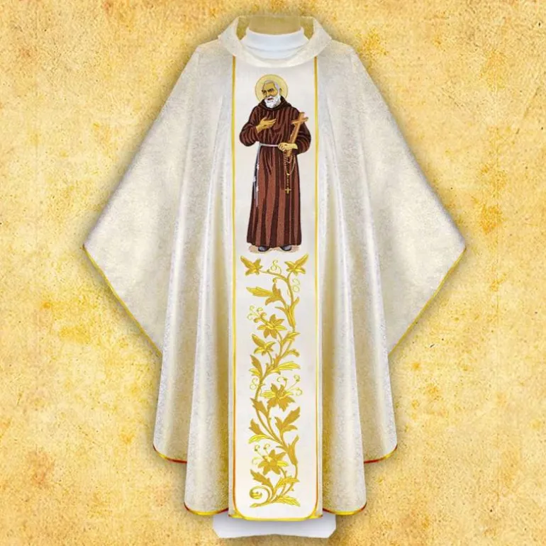 Articles Religieux JP chasuble avec motif Padre Pio^ Visages De Saints