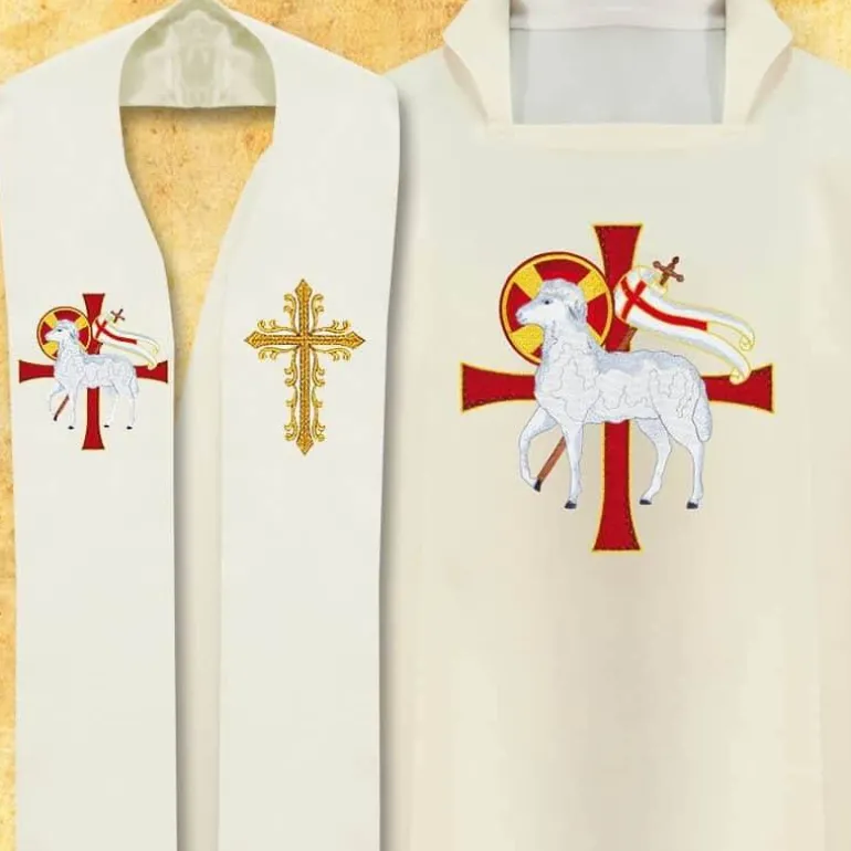 Articles Religieux JP chasuble avec étole pour messe a Pâques^ Pâques | Pâques