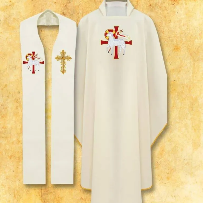 Articles Religieux JP chasuble avec étole pour messe a Pâques^ Pâques | Pâques