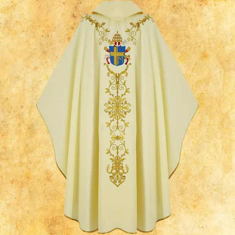 Articles Religieux JP Chasuble Jean Paul II pour messe^ Visages De Saints