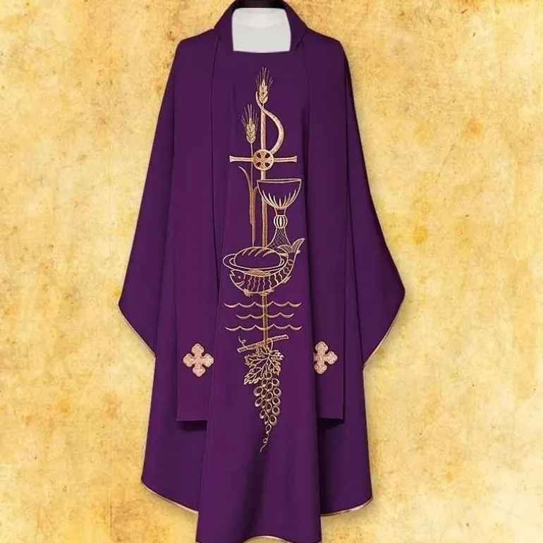 Articles Religieux JP chasuble liturgique violet^ L'Avent | L'Avent