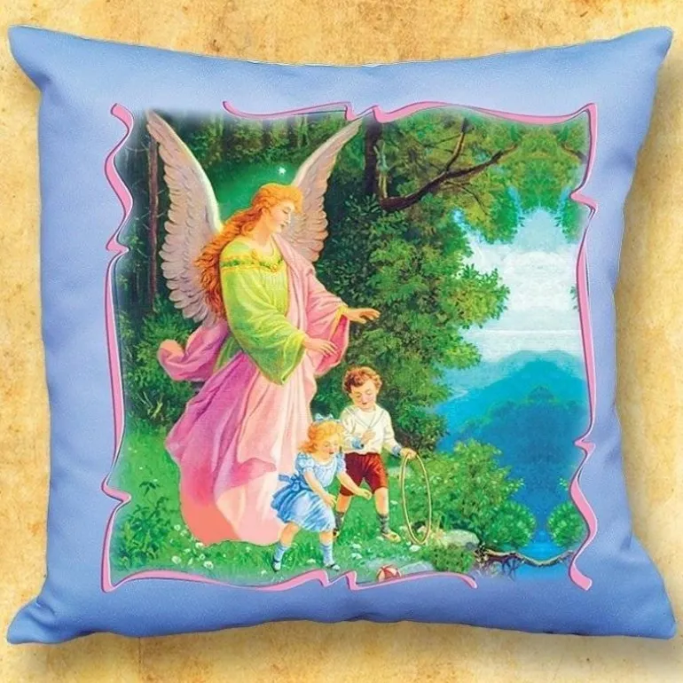 Articles Religieux JP Coussin avec motif - Ange Gardien -^ Idée Cadeau