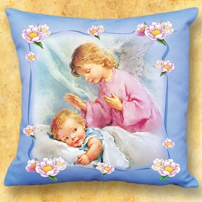 Articles Religieux JP Coussin avec motif - Ange Gardien -^ Idée Cadeau
