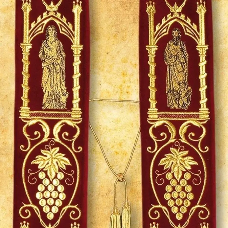 Articles Religieux JP Etole brodée avec motif 4 Evangélistes^ Visages De Saints