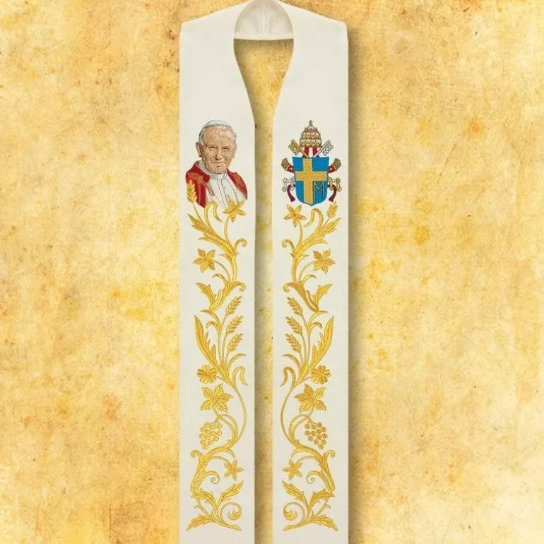 Articles Religieux JP Etole pour prêtre Jean Paul II^ Visages De Saints