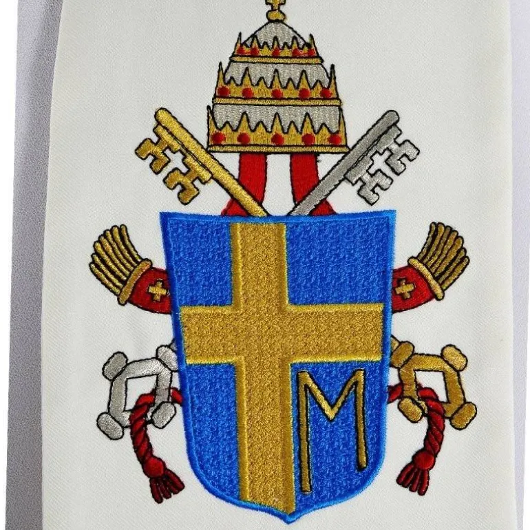 Articles Religieux JP Etole pour prêtre motif Jean Paul II^ Visages De Saints