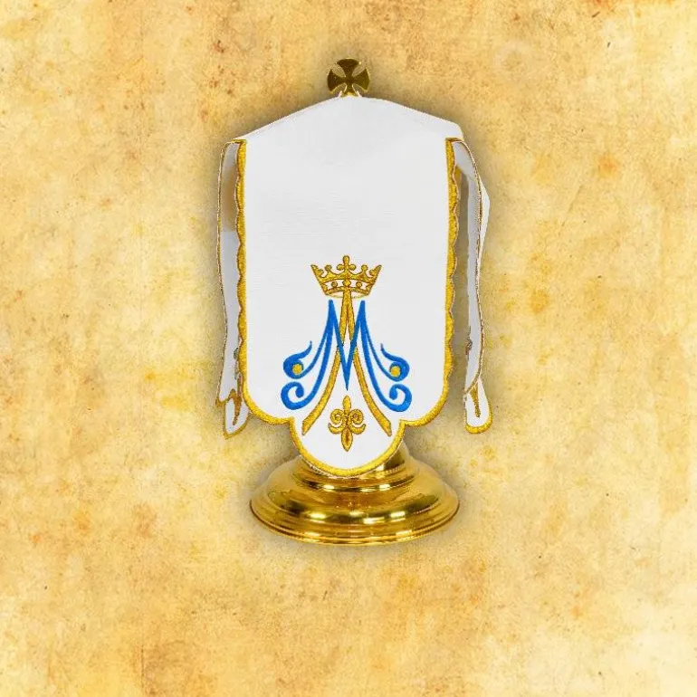 Articles Religieux JP linge autel brodée mariale royale^ Ligne D'Autel - Complet