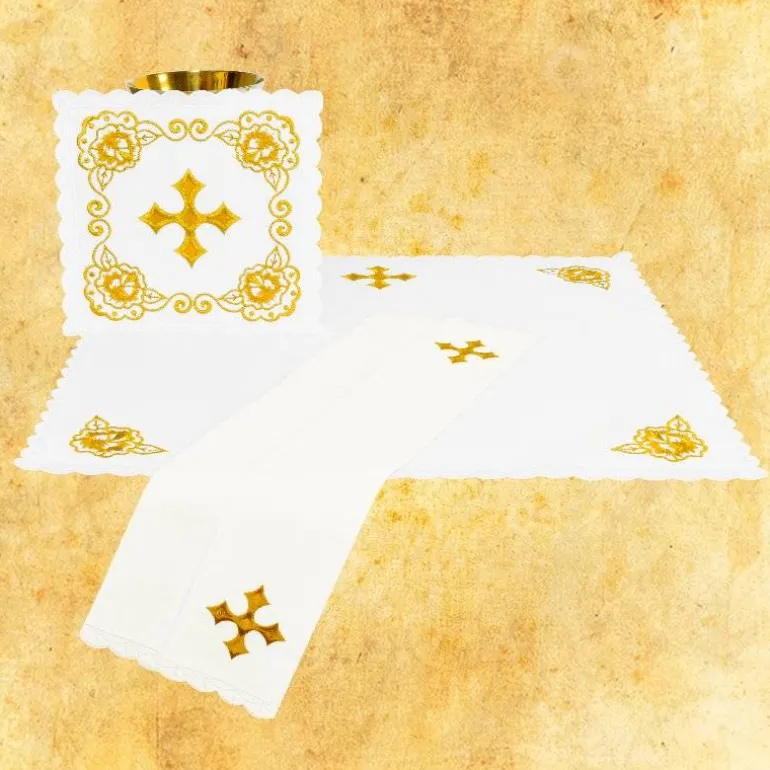 Articles Religieux JP linge d'autel brodée^ Ligne D'Autel - Complet