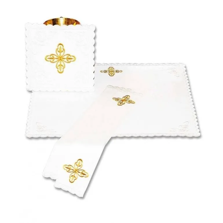 Articles Religieux JP linge d'autel brodée complet liturgique^ Ligne D'Autel - Complet
