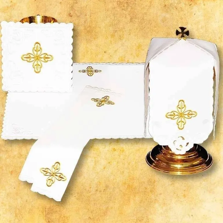 Articles Religieux JP linge d'autel brodée complet liturgique^ Ligne D'Autel - Complet
