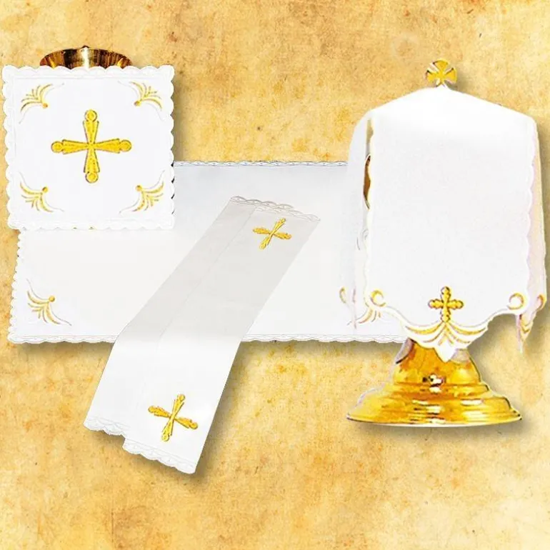 Articles Religieux JP linge d'autel brodée pour église^ Ligne D'Autel - Complet