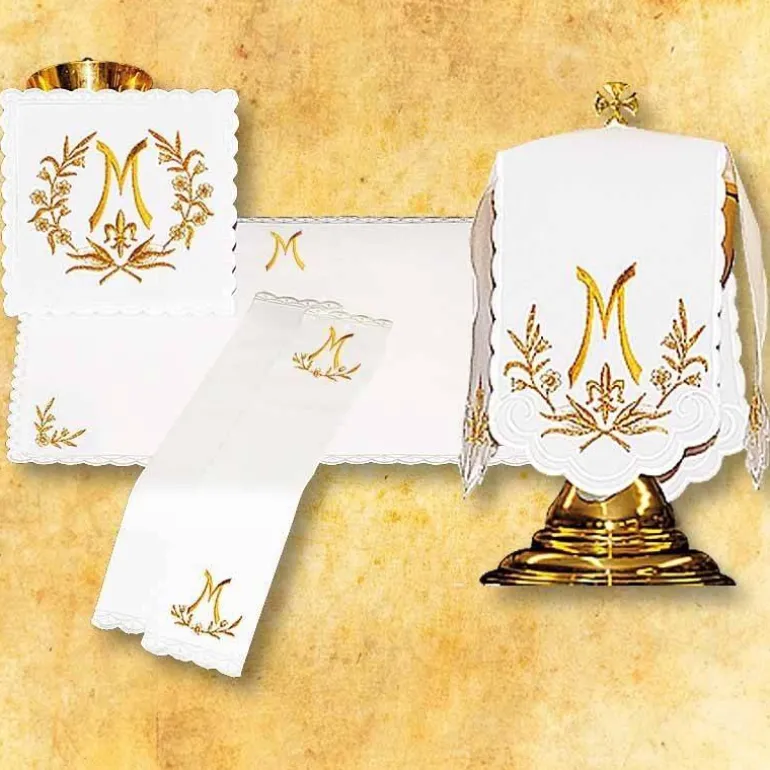 Articles Religieux JP linge d'autel complet pour messe mariale^ Ligne D'Autel - Complet