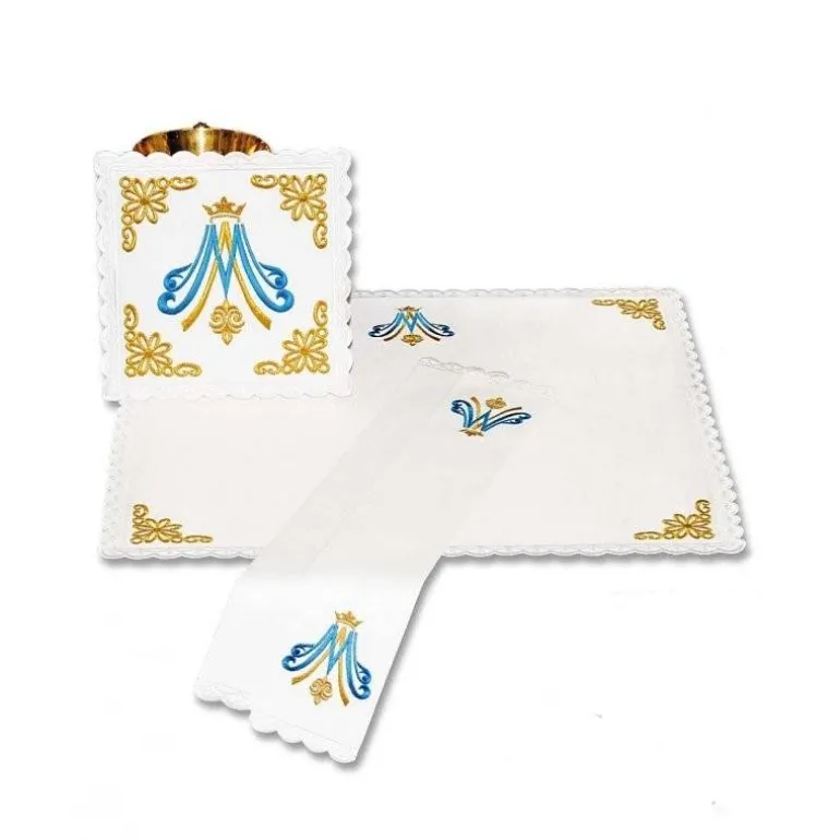 Articles Religieux JP linge d'autel mariale complet liturgique^ Ligne D'Autel - Complet