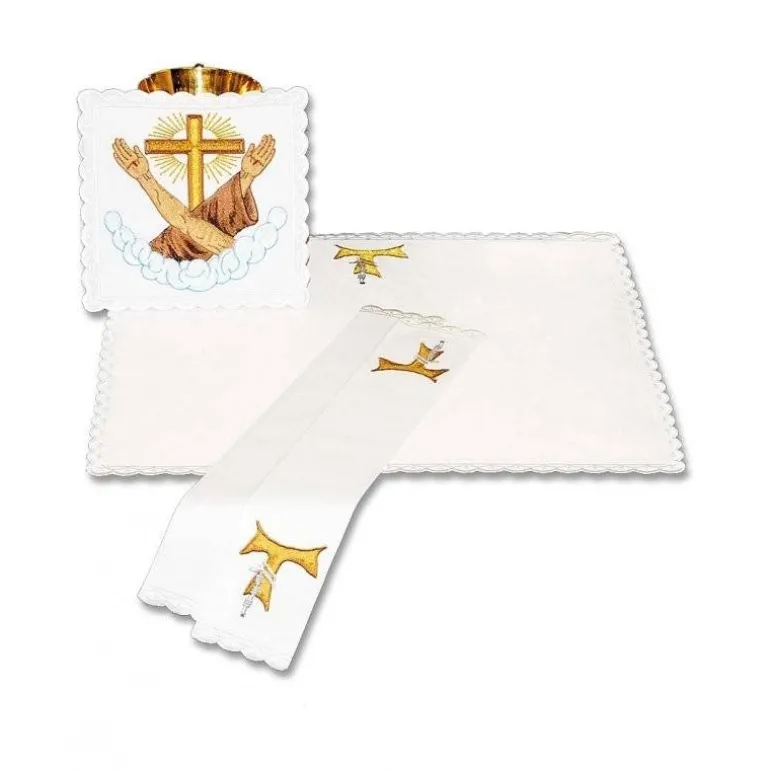 Articles Religieux JP linge d'autel set liturgique franciscain^ Ligne D'Autel - Complet