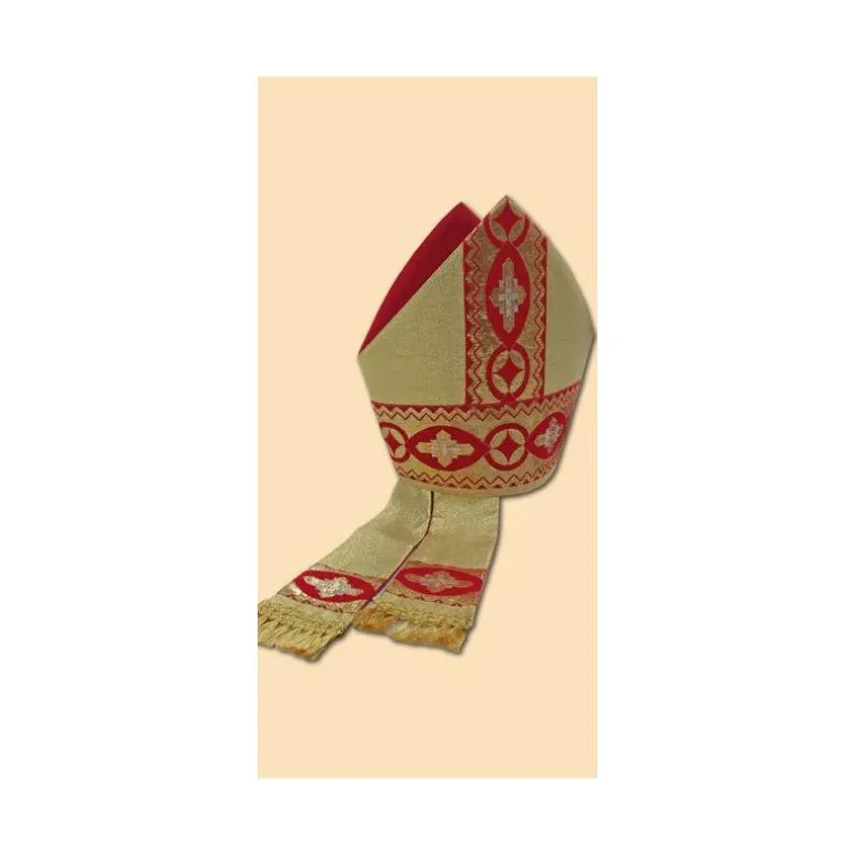 Articles Religieux JP Mitre La Croix rouge -^ Mitres