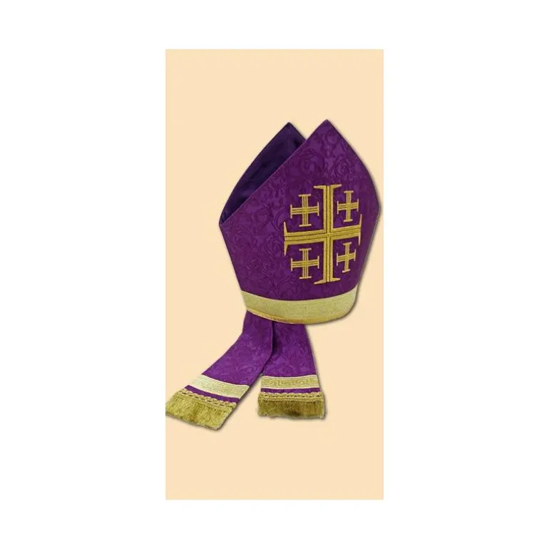 Articles Religieux JP Mitre La Croix violet -^ Mitres