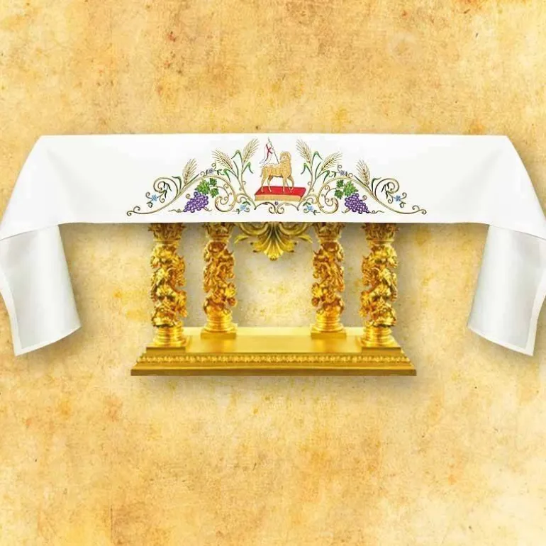 Articles Religieux JP nappe d'autel^ Nappe Pâques | Broderie Devant