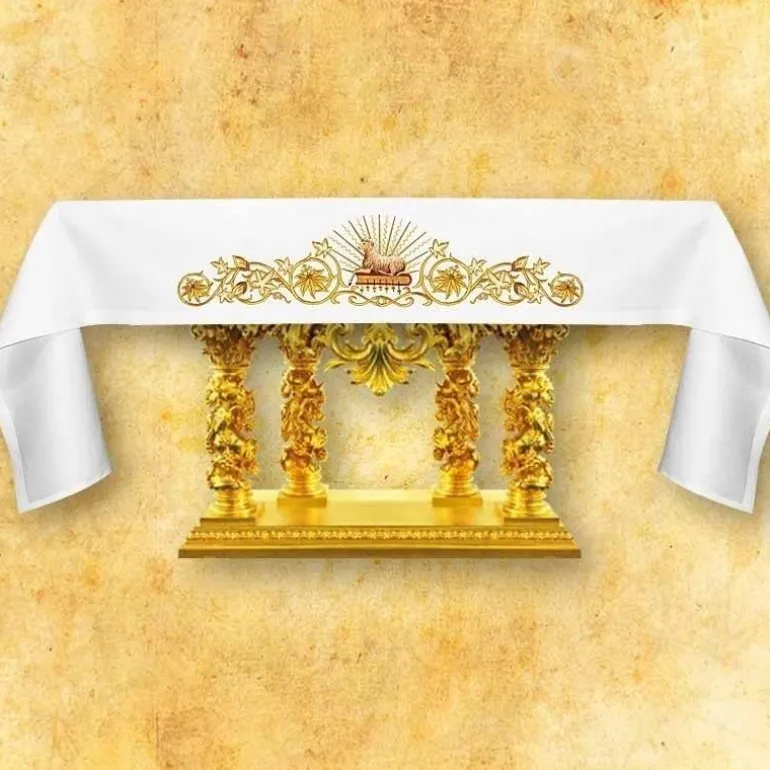 Articles Religieux JP nappe d'autel^ Nappe Pâques | Broderie Devant