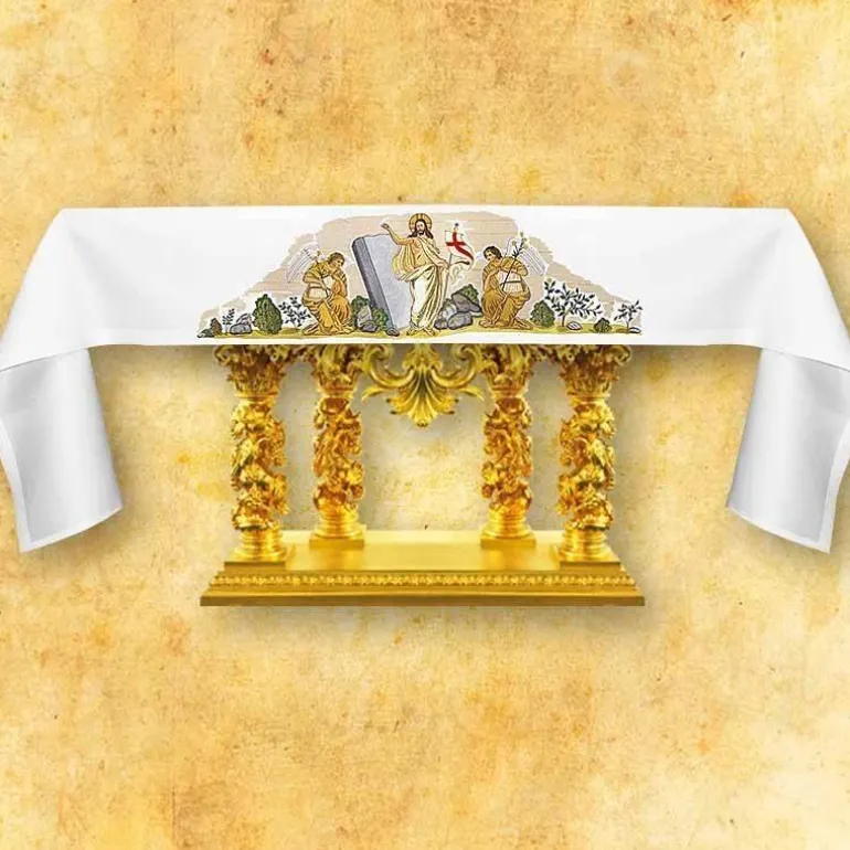 Articles Religieux JP nappe d'autel^ Nappe Pâques | Broderie Devant