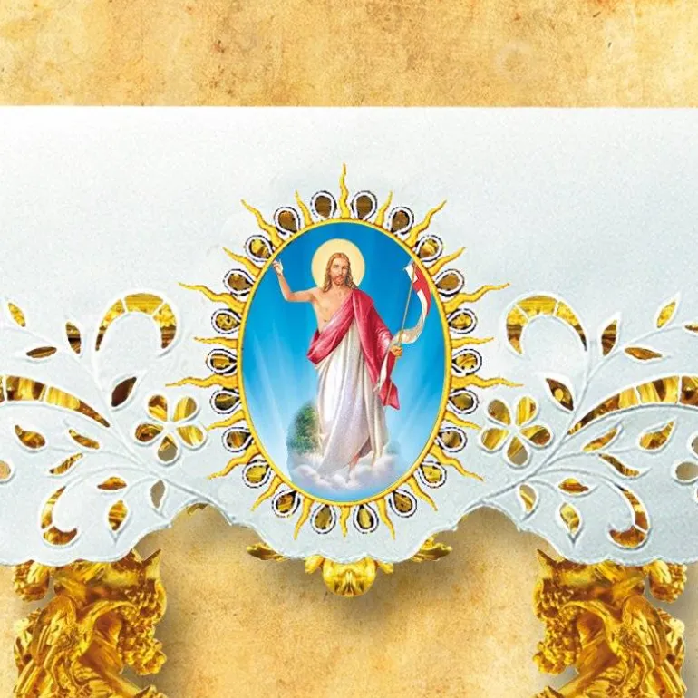 Articles Religieux JP Nappe d'autel - Pâques 7 -^ Nappe Pâques | Broderie Devant