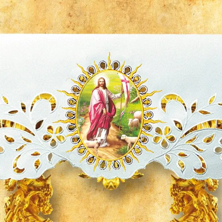 Articles Religieux JP Nappe d'autel - Pâques 4 -^ Nappe Pâques | Broderie Devant