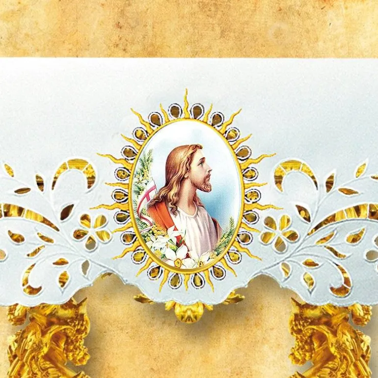 Articles Religieux JP Nappe d'autel - Pâques 9 -^ Nappe Pâques | Broderie Devant