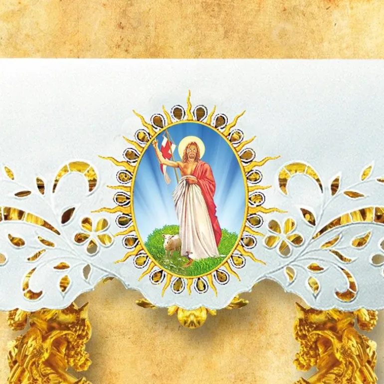 Articles Religieux JP Nappe d'autel - Pâques 5 -^ Nappe Pâques | Broderie Devant