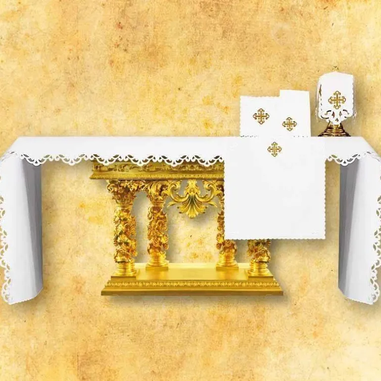 Articles Religieux JP Nappe d'autel brodée^ Vendu Par Metre