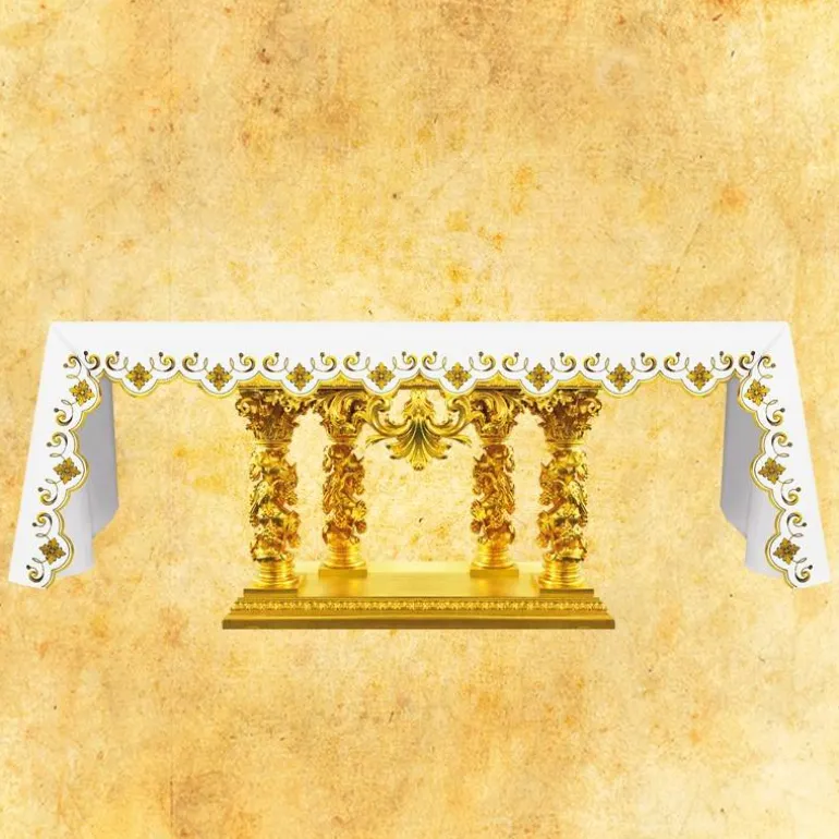 Articles Religieux JP nappe d'autel brodée^ Vendu Par Metre
