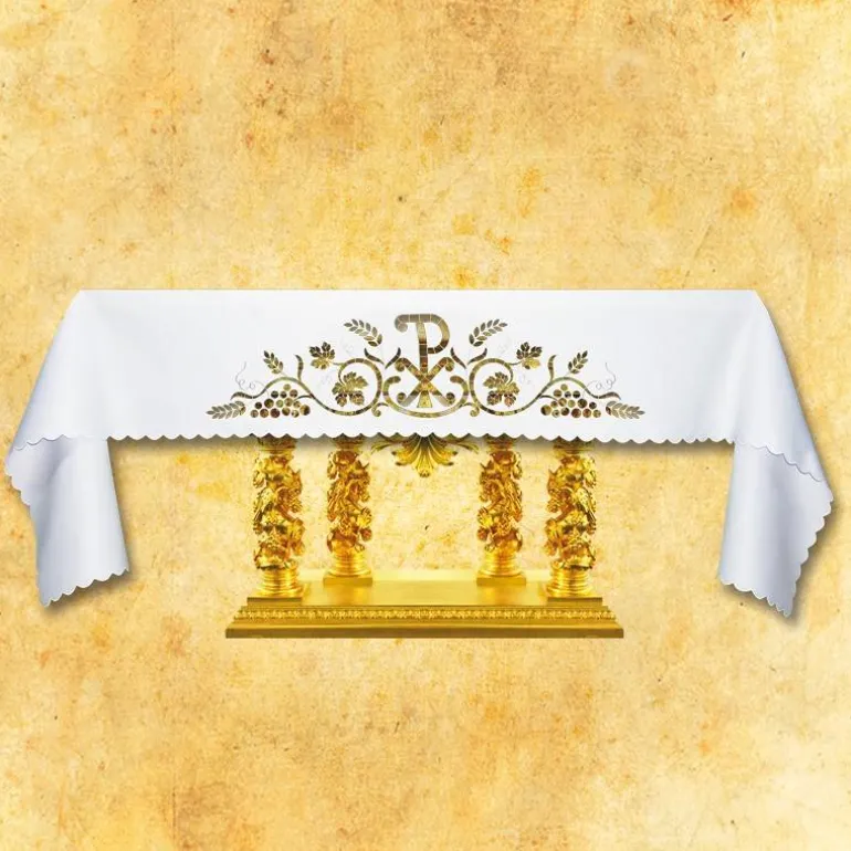 Articles Religieux JP nappe d'autel brodée^ Broderie Devant