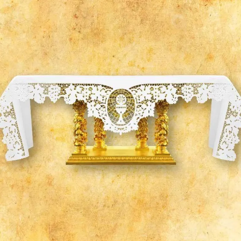 Articles Religieux JP Nappe d'autel brodée^ Broderie Devant