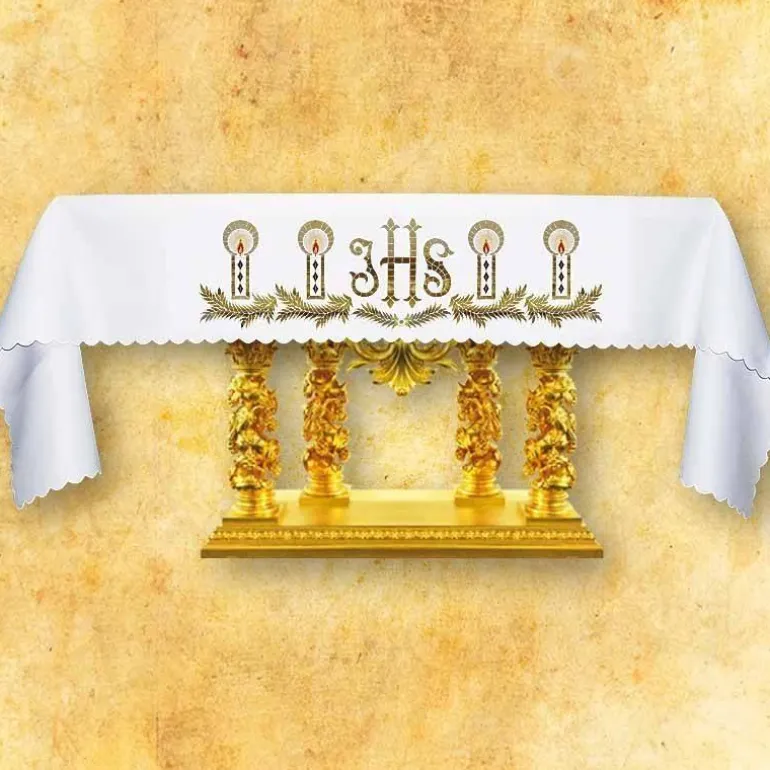 Articles Religieux JP nappe d'autel brodée^ Broderie Devant | L'Avent