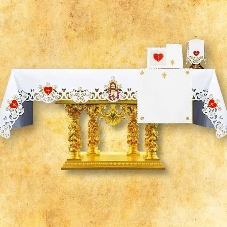 Articles Religieux JP nappe d'autel brodée^ Broderie Devant