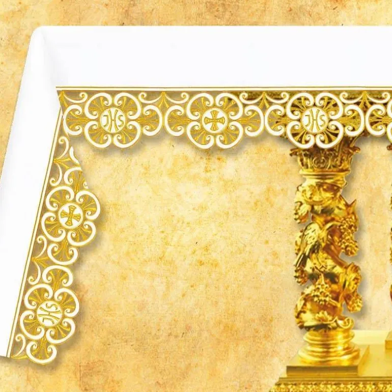 Articles Religieux JP nappe d'autel brodée^ Vendu Par Metre