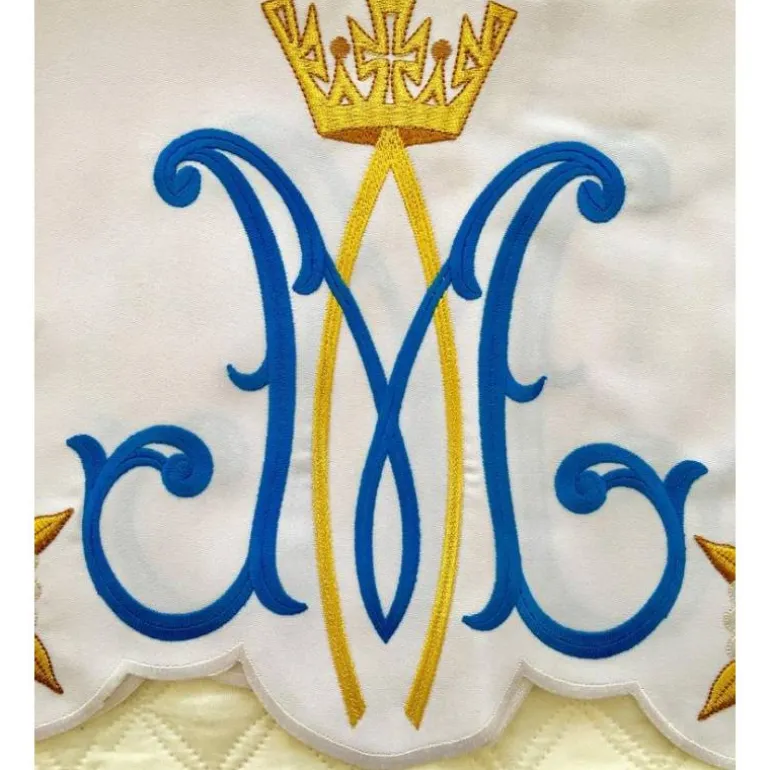 Articles Religieux JP nappe d'autel brodée mariale^ Nappe Mariale | Vendu Par Metre