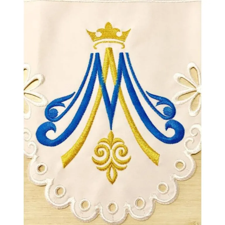 Articles Religieux JP nappe d'autel brodée mariale pour église^ Nappe Mariale | Broderie Devant