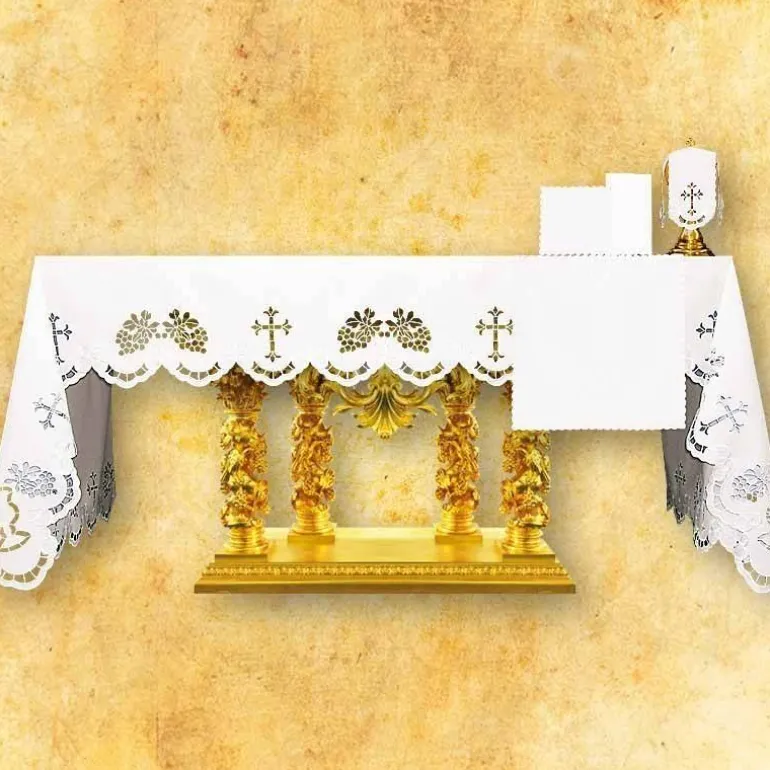 Articles Religieux JP nappe d'autel brodée pour église^ Vendu Par Metre