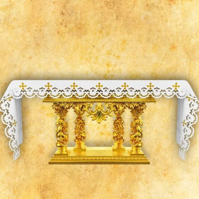 Articles Religieux JP nappe d'autel brodée pour église^ Vendu Par Metre