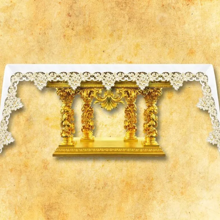 Articles Religieux JP nappe d'autel brodée pour église^ Vendu Par Metre