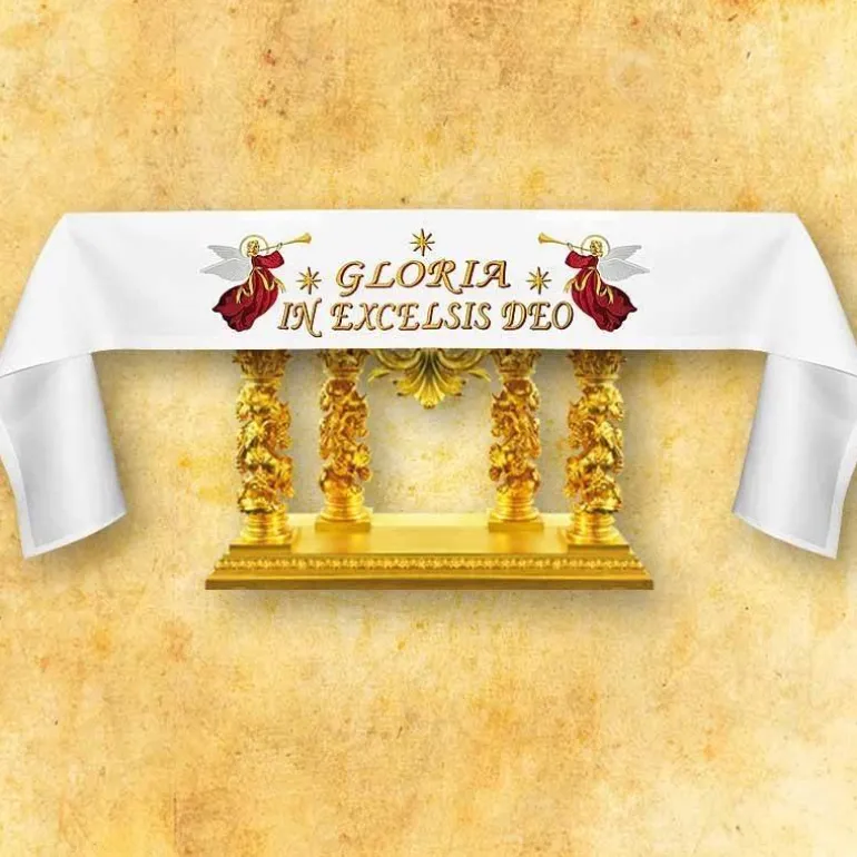 Articles Religieux JP nappe d'autel église messe^ Nappe Noël | Broderie Devant