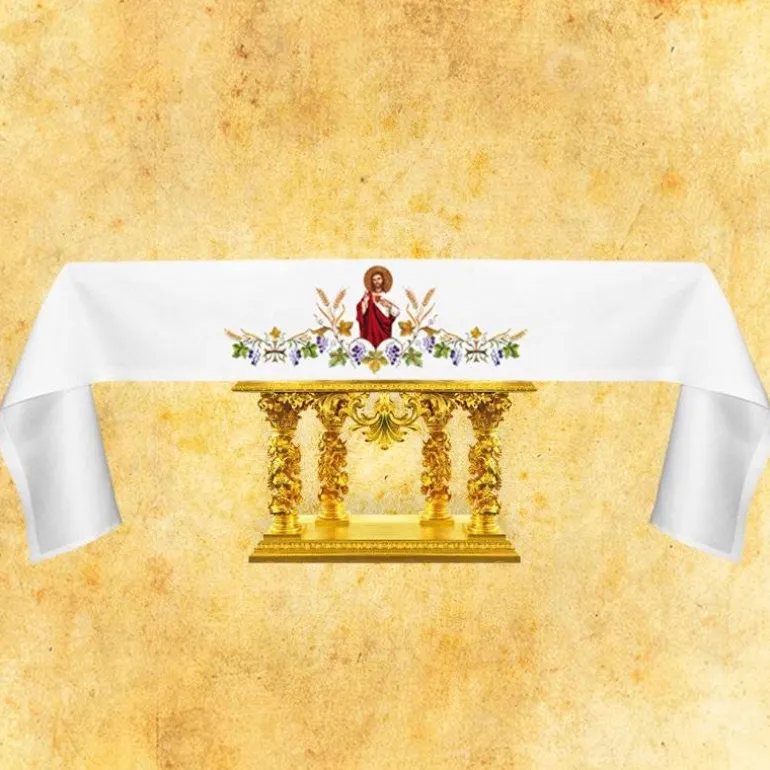 Articles Religieux JP nappe d'autel Jésus^ Broderie Devant