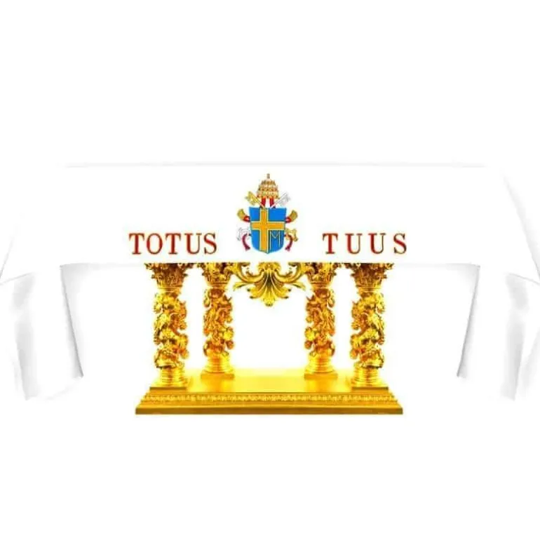 Articles Religieux JP Nappe d'autel pour église^ Broderie Devant