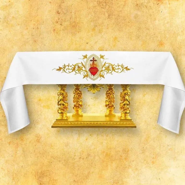 Articles Religieux JP Nappe d'autel pour église^ Broderie Devant