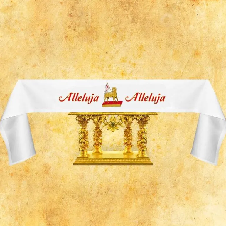 Articles Religieux JP nappe d'autel pour église^ Nappe Pâques | Broderie Devant