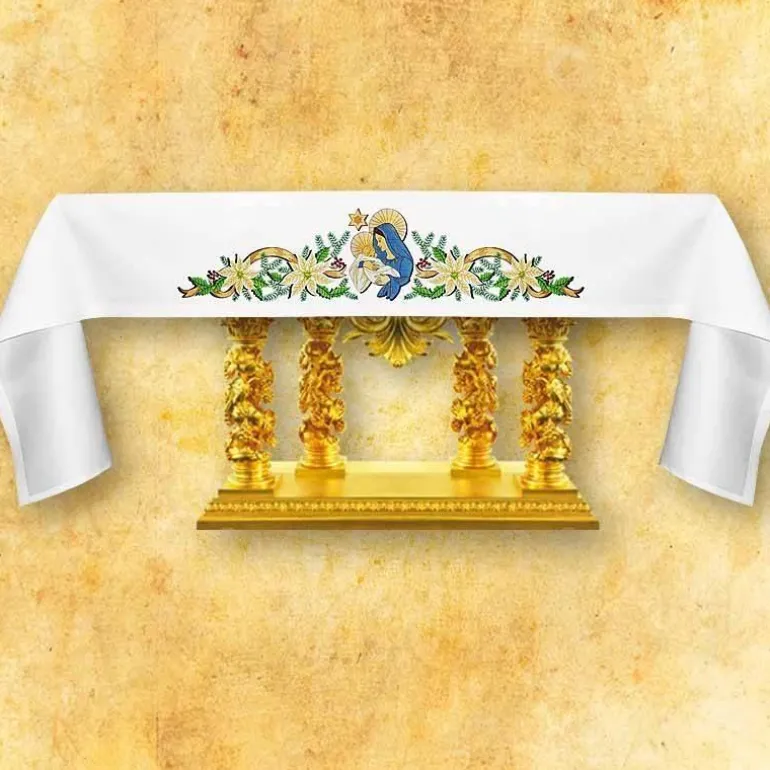 Articles Religieux JP nappe d'autel pour église^ Nappe Noël | Broderie Devant