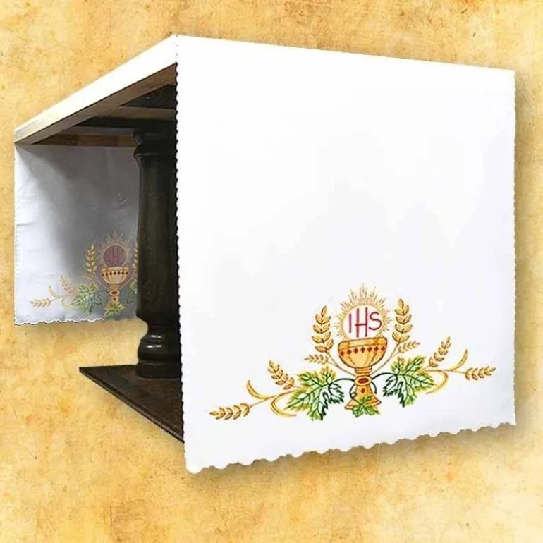 Articles Religieux JP nappe d'autel pour église^ Broderie De 2 Cotes