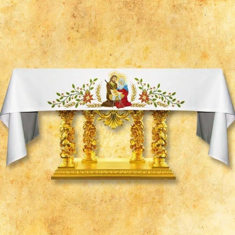 Articles Religieux JP nappe d'autel pour église avec motif Noël^ Nappe Noël | Broderie Devant