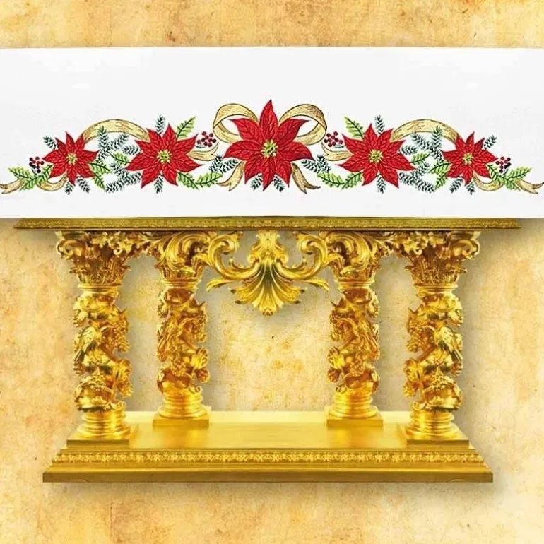 Articles Religieux JP nappe d'autel pour église avec motif Noël^ Nappe Noël | Broderie Devant