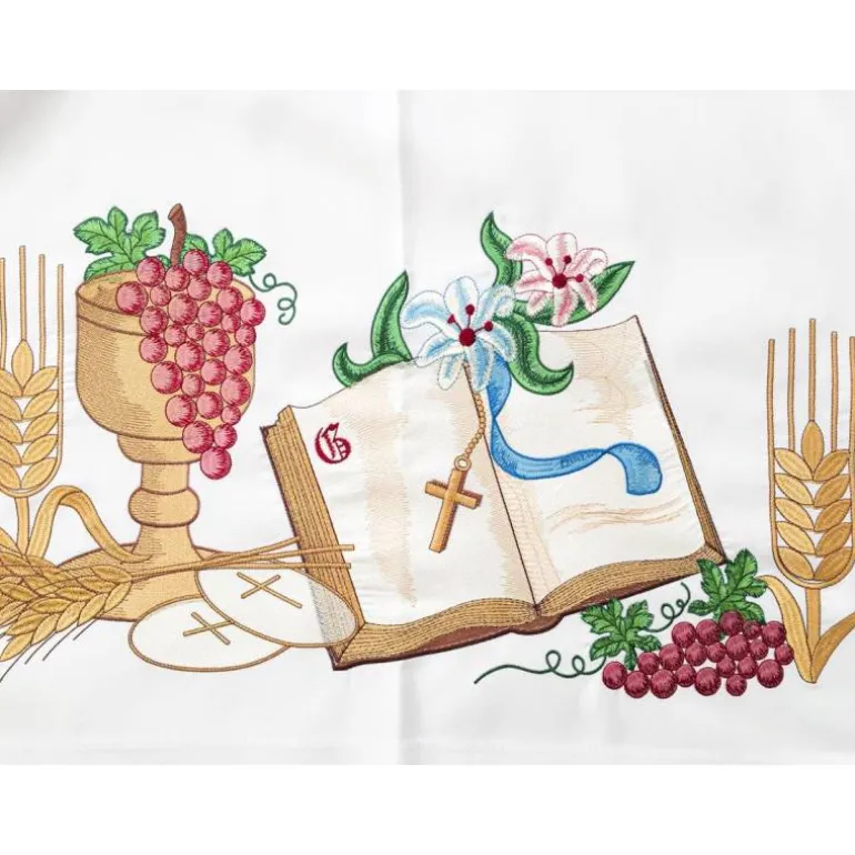 Articles Religieux JP nappe d'autel pour messe^ Broderie Devant